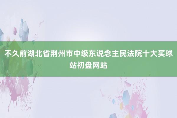 不久前湖北省荆州市中级东说念主民法院十大买球站初盘网站