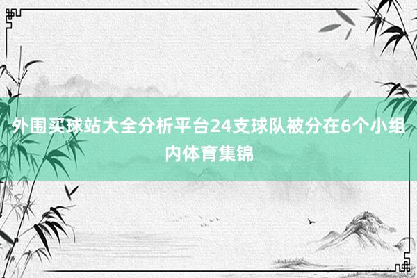 外围买球站大全分析平台24支球队被分在6个小组内体育集锦