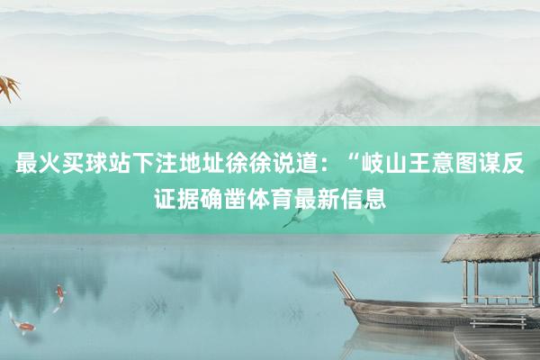 最火买球站下注地址徐徐说道：“岐山王意图谋反证据确凿体育最新信息