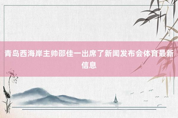 青岛西海岸主帅邵佳一出席了新闻发布会体育最新信息