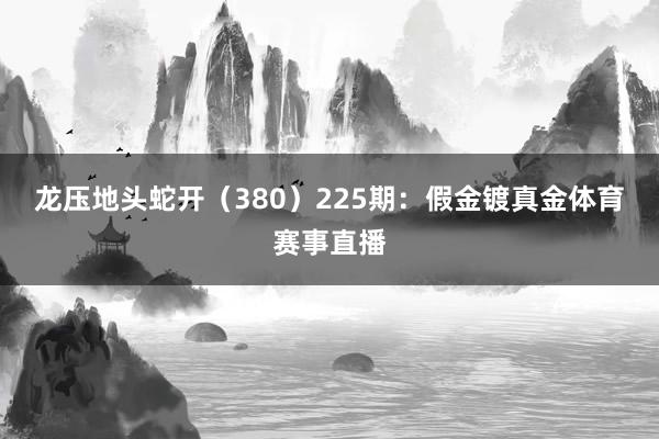 龙压地头蛇开（380）　　225期：假金镀真金体育赛事直播